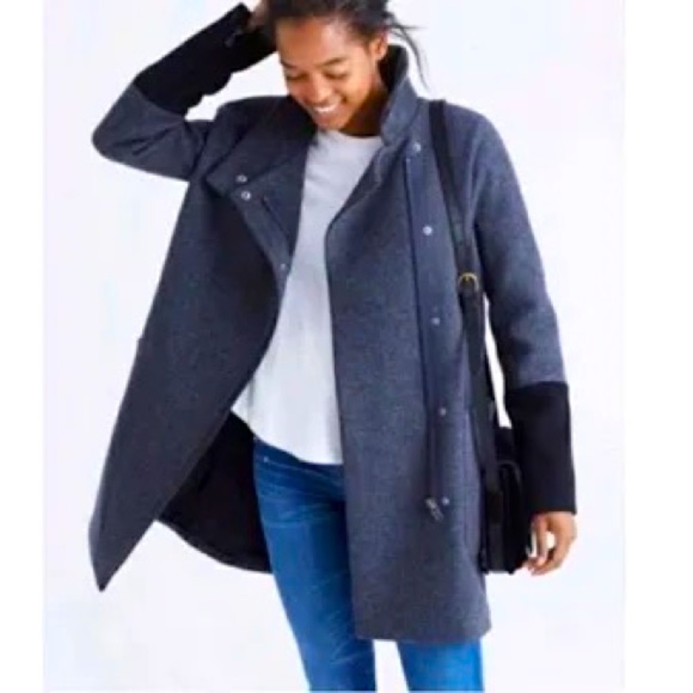 Madewell City Grid Wool Peacoat